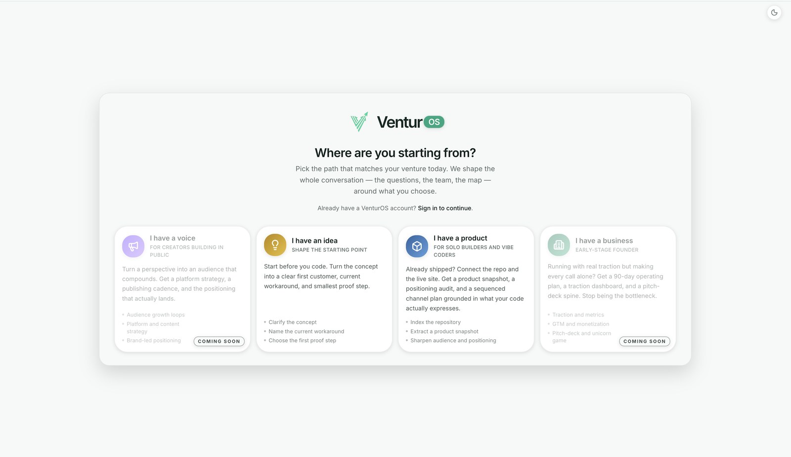 Onboarding flow
